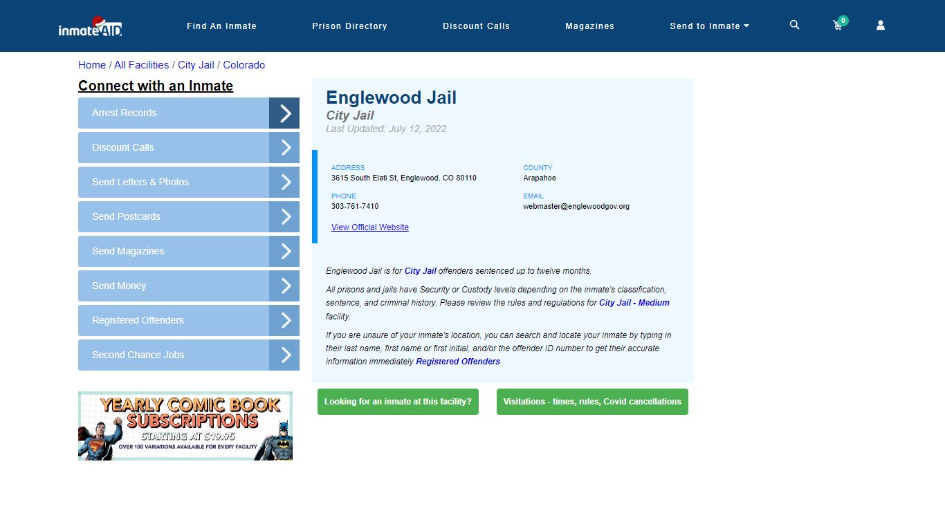 Englewood Jail | Inmate Locator