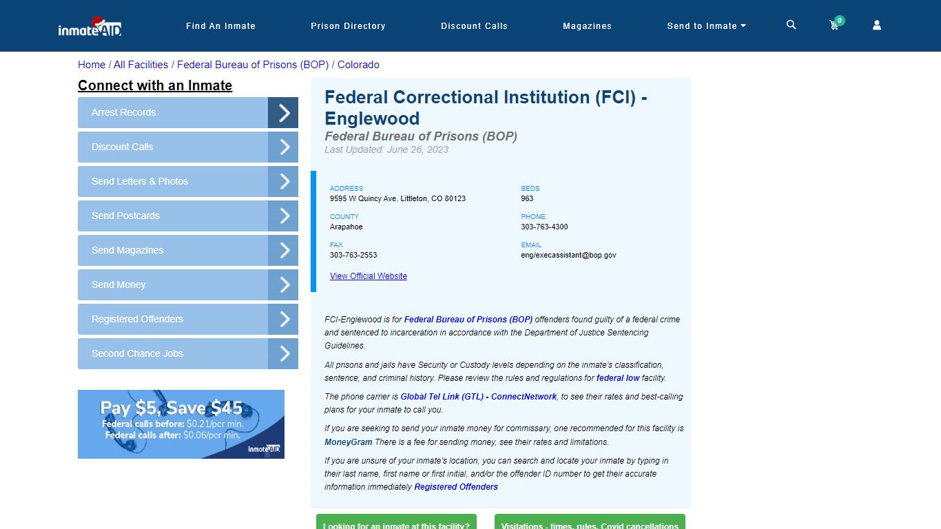 Federal Correctional Institution (FCI) - Englewood